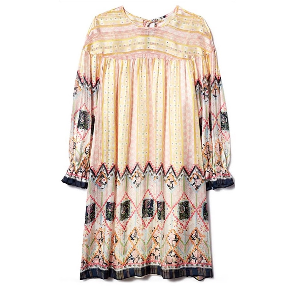 Anna Sui Botanical Patchwork Long Ruffle Sleeve T… - image 3